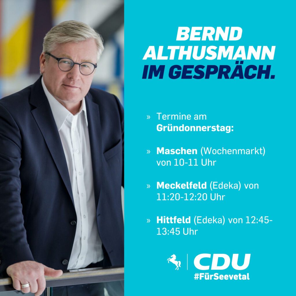 Bernd Althusmann im Gespräch in Seevetal am Gründonnerstag